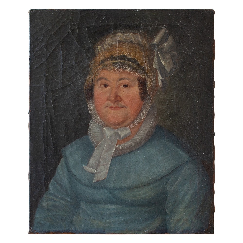 19th-Century German School, Portrait Of A Lady With A Bonnet, Oil Painting