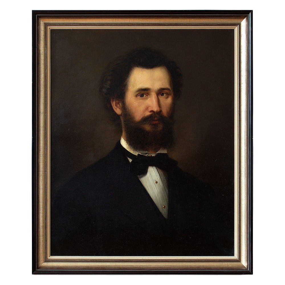 Herman Heubner, Portrait Of A Gentleman, 19th Century Oil Painting