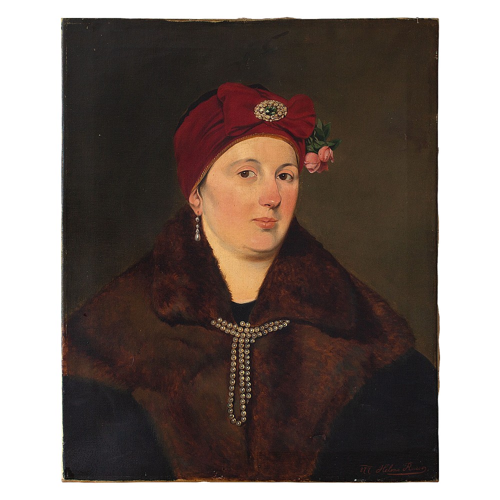 Helene Russo, Portrait Of A Lady In Furs, Oil Painting