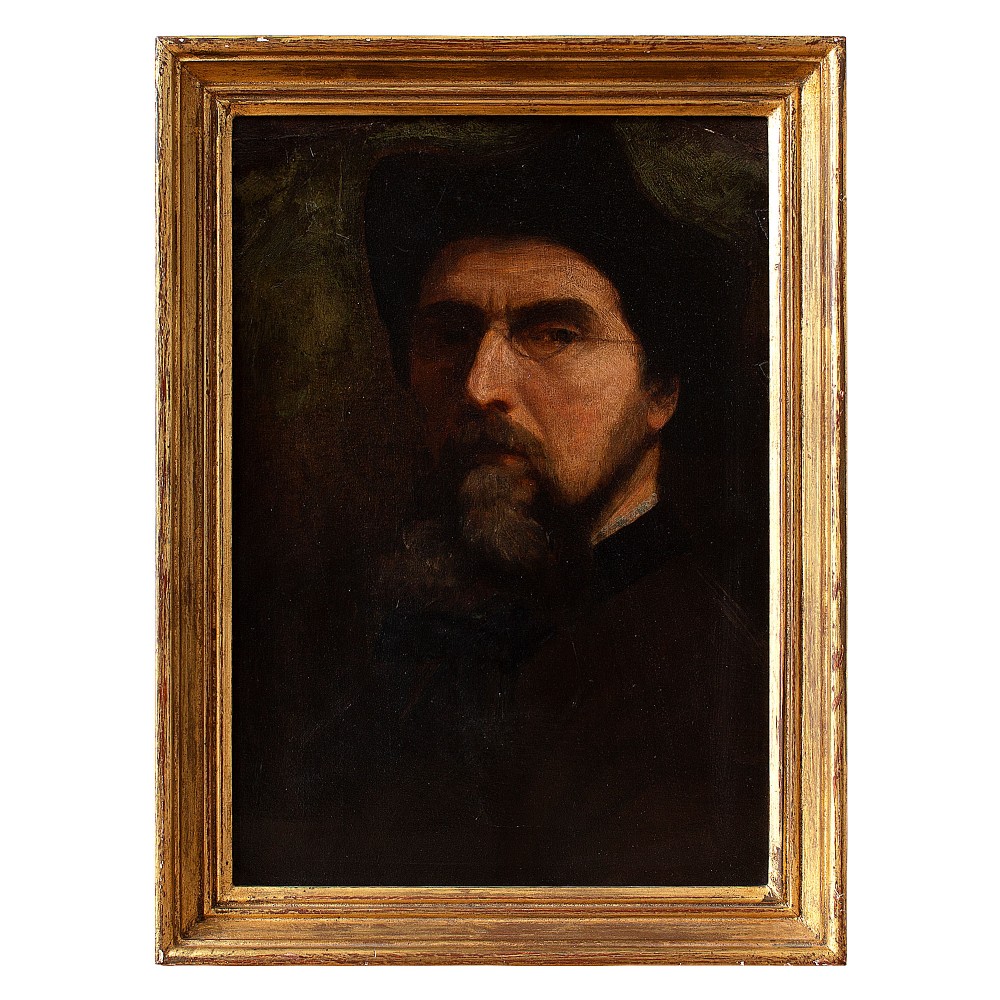 Henri Charrier, Portrait Of An Artist, 19th Century Oil Painting