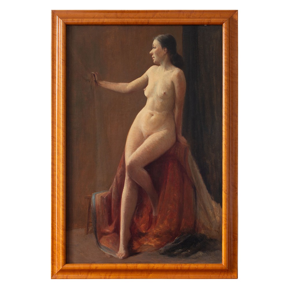 Sidney Byers, Portrait Of A Standing Nude, British School Oil Painting