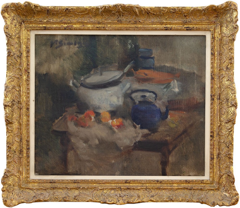 Victor Simonin, Les Casserolles, Vintage 1930s Still Life Painting