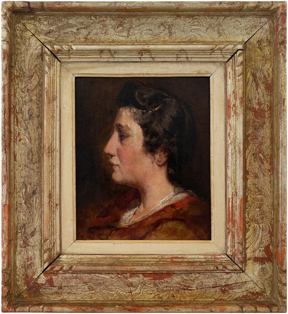 Jules Rullens, Portrait Of The Painter's Mistress, Antique Portrait
