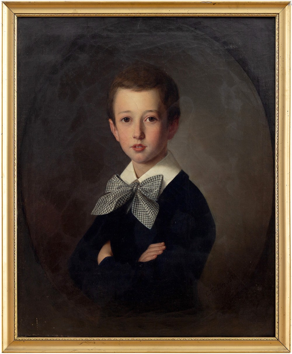 Carl Tielber, Portrait Of Rudolph Langer, 19th-Century Portrait Of A Boy