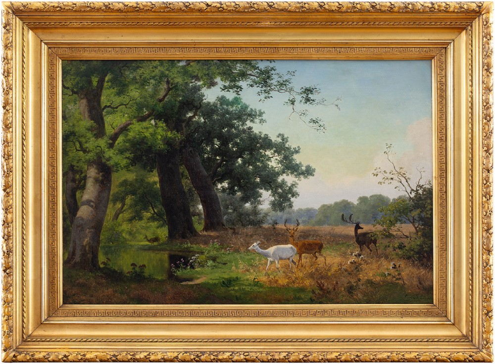 Axel Schovelin, View From The Deerpark, 19th Century Oil Painting