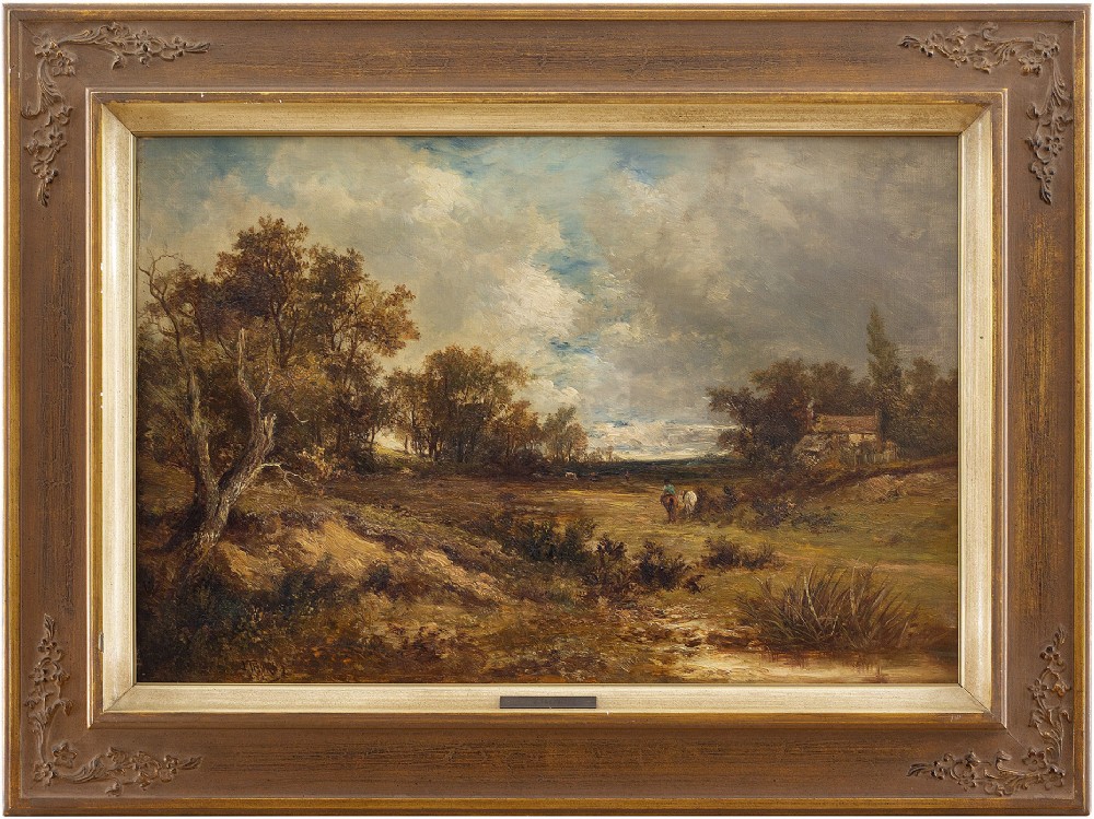 Joseph Thors, View In Surrey, Breezy Day, 19th Century Landscape Painting
