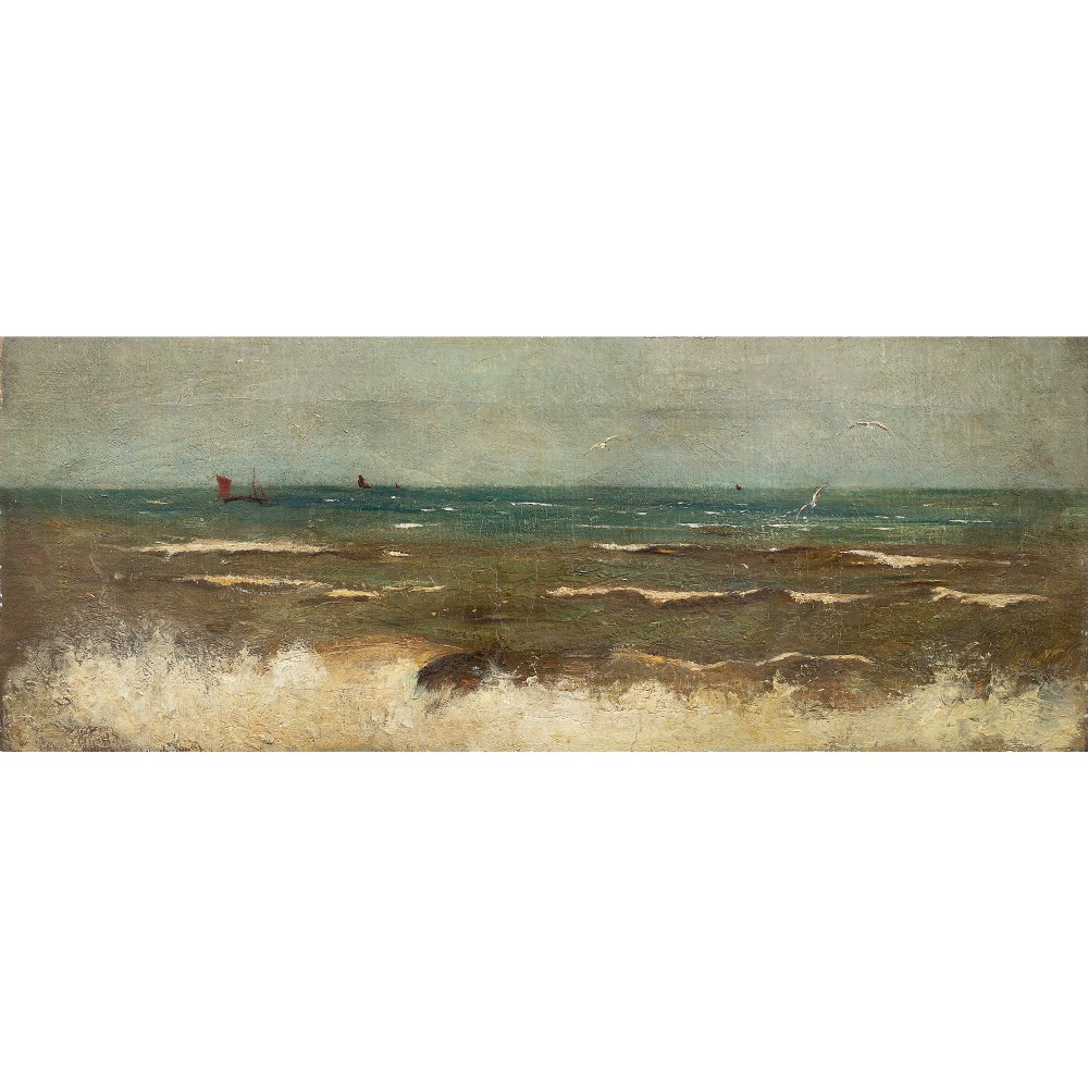 Matthew Ridley Corbet, Seascape (A Love Story), 19th Century Oil Painting