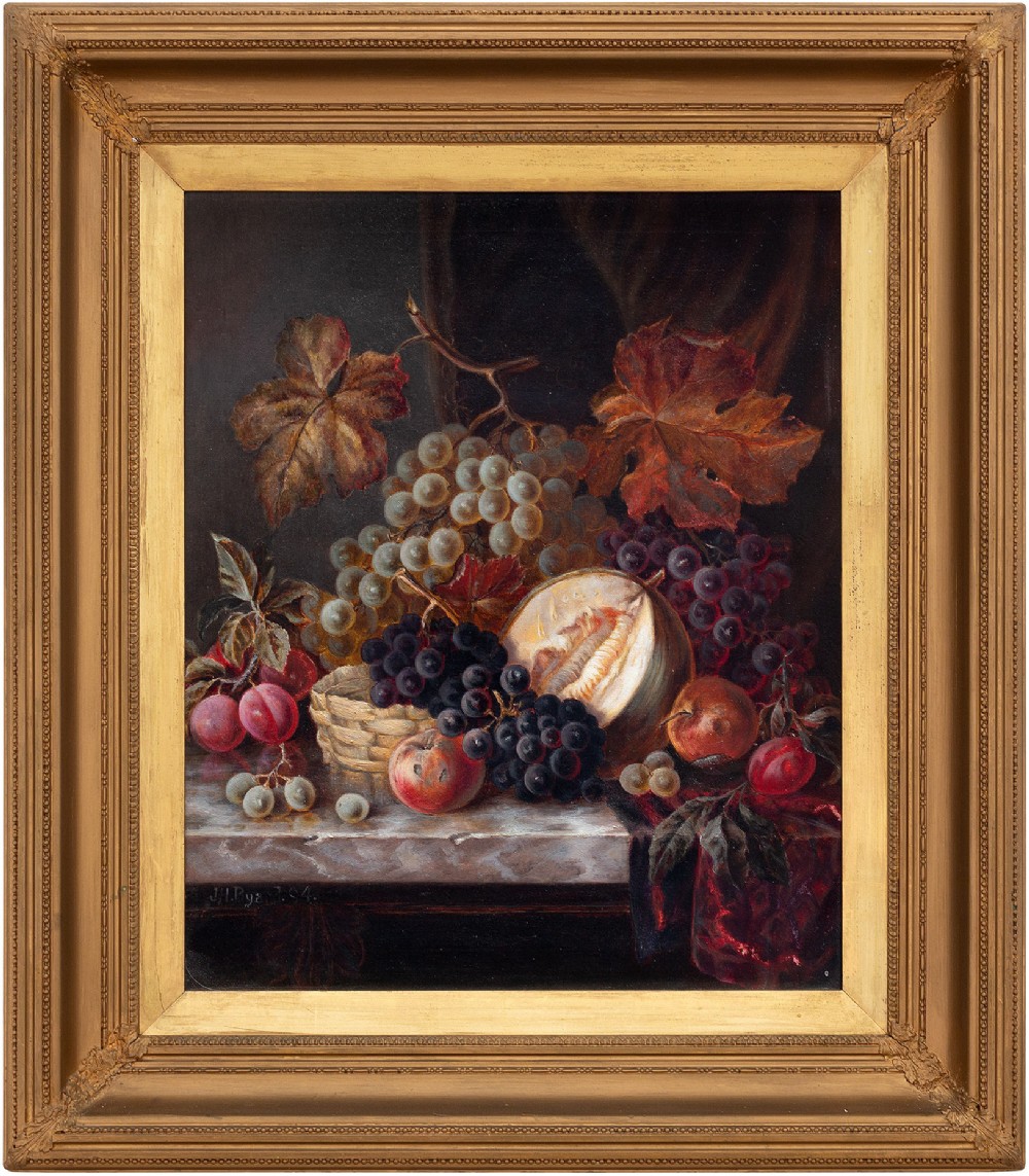 Joseph Henry Byard, Abundant Still Life With Fruit, 19th-Century Still Life Oil Painting