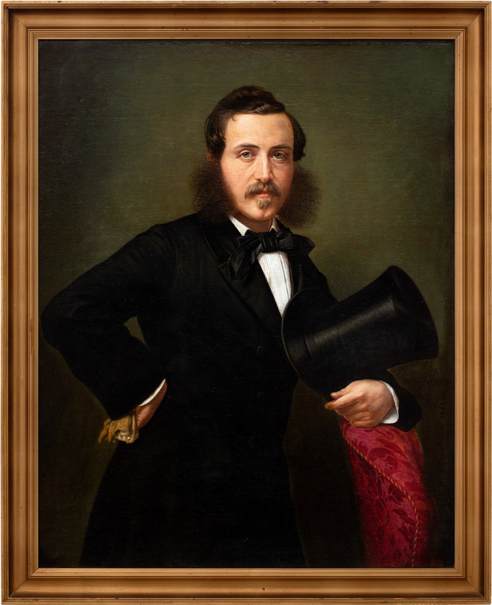 Christian Vilhelm Schenstrøm, Portrait Of A Gentleman, 19th Century Antique Portrait