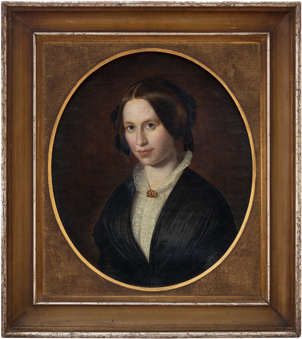 Frederik Storch, Portrait Of A Woman, 19th Century Oil Painting