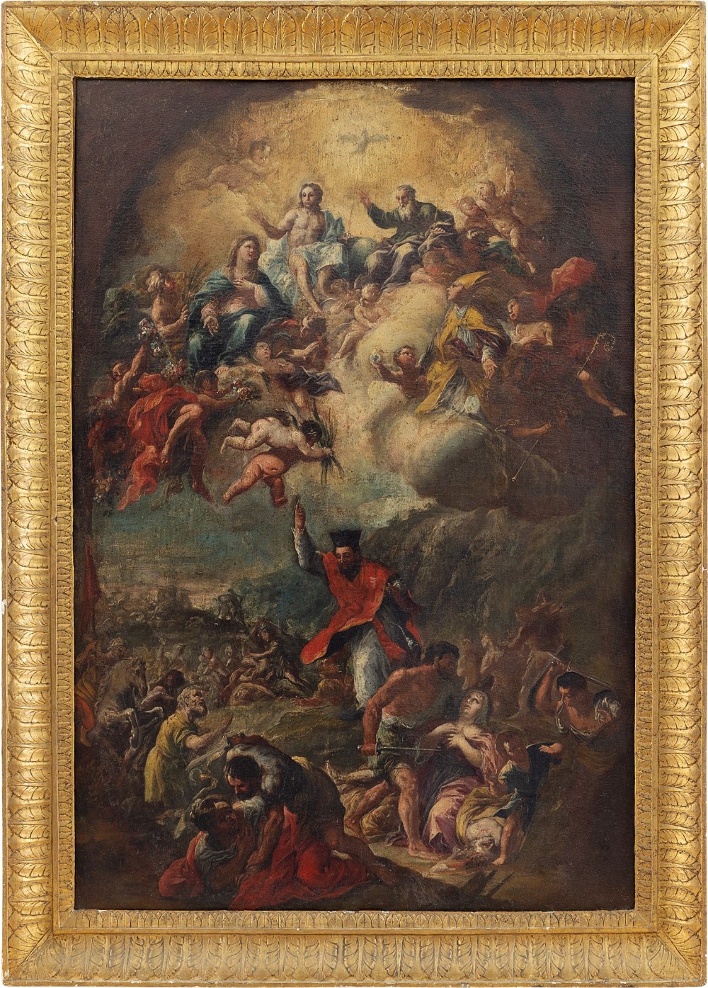 17th-Century Neapolitan School, The Assumption Of San Gennaro, Sacred Religious Old Master Painting