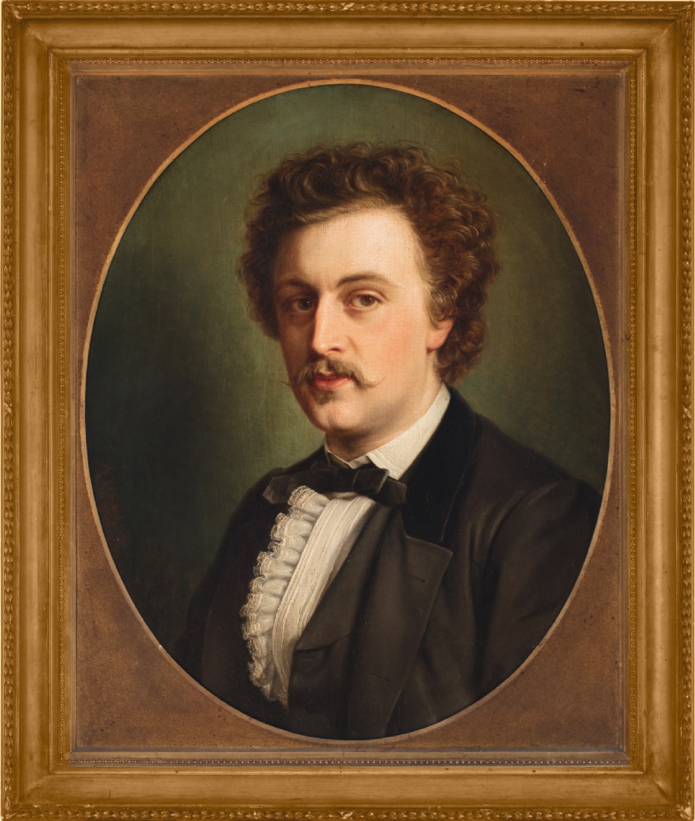 Hans Christian Jensen, Portrait Of Niels Viborg Johannes Petersen - Antique Oil Painting 