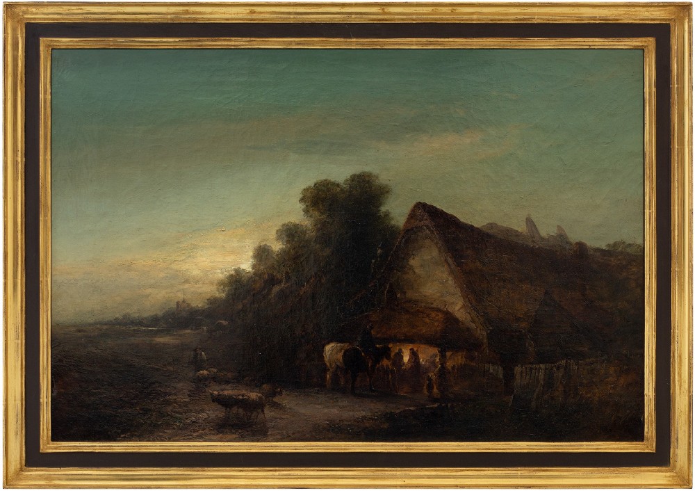 Edward Charles Williams, Evening At The Forge, Chiddingstone, Kent, 19th-Century Antique Painting