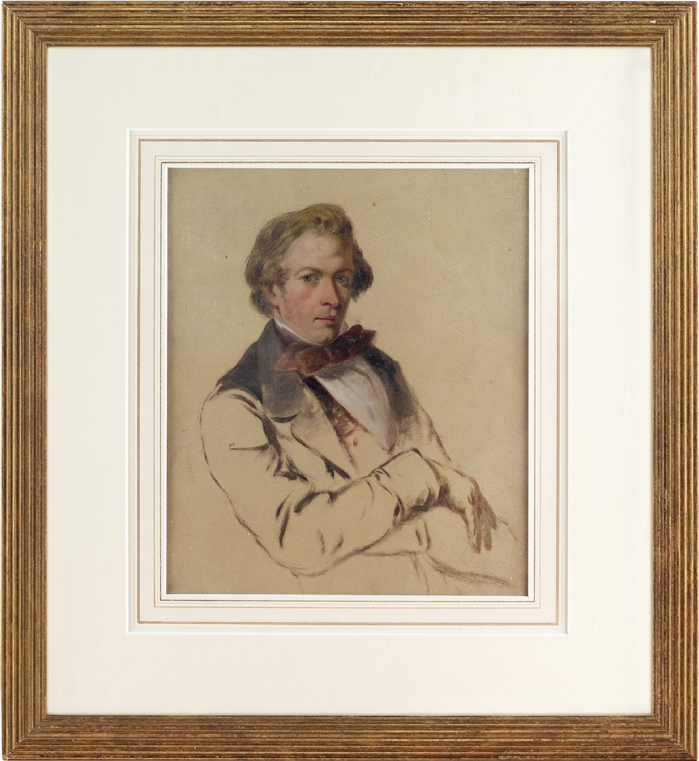 19th-Century, Portrait Study Of A Gentleman - Antique Oil Painting 