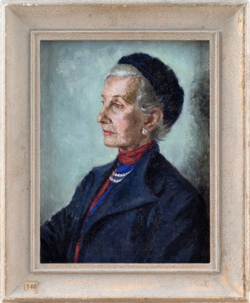 Lionel Hamilton Renwick, Portrait Of A Lady - Vintage Oil Painting 