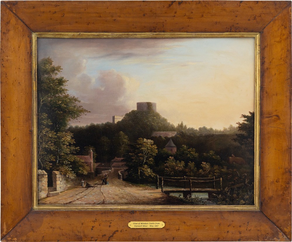 19th-Century English School, Windsor Castle From Stanwell Moor - Antique Oil Painting 