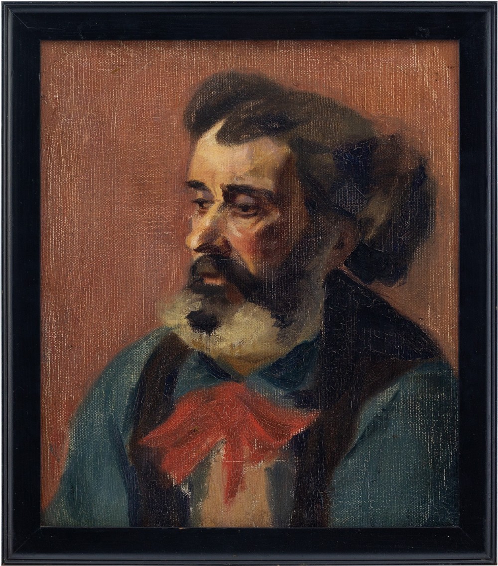 Valborg Goldschmidt, Portrait Study Of An Academy Model - Vintage Oil Painting 