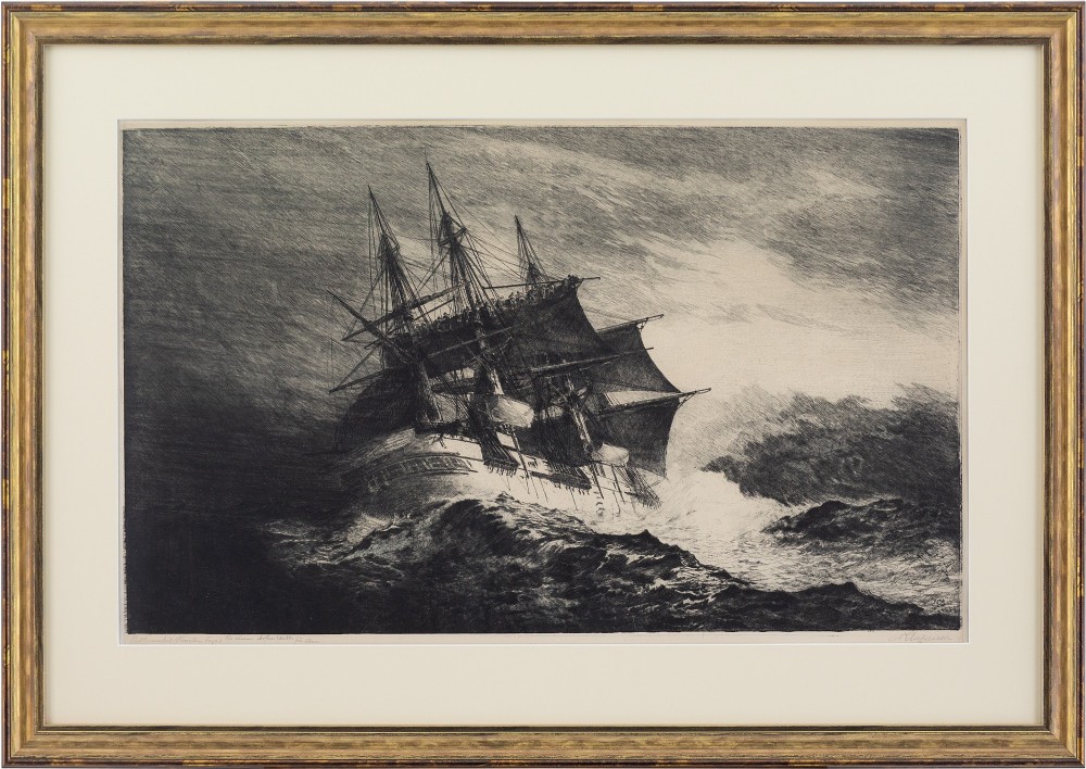 Nils Emil Anckers, Frigate In Stormy Water
