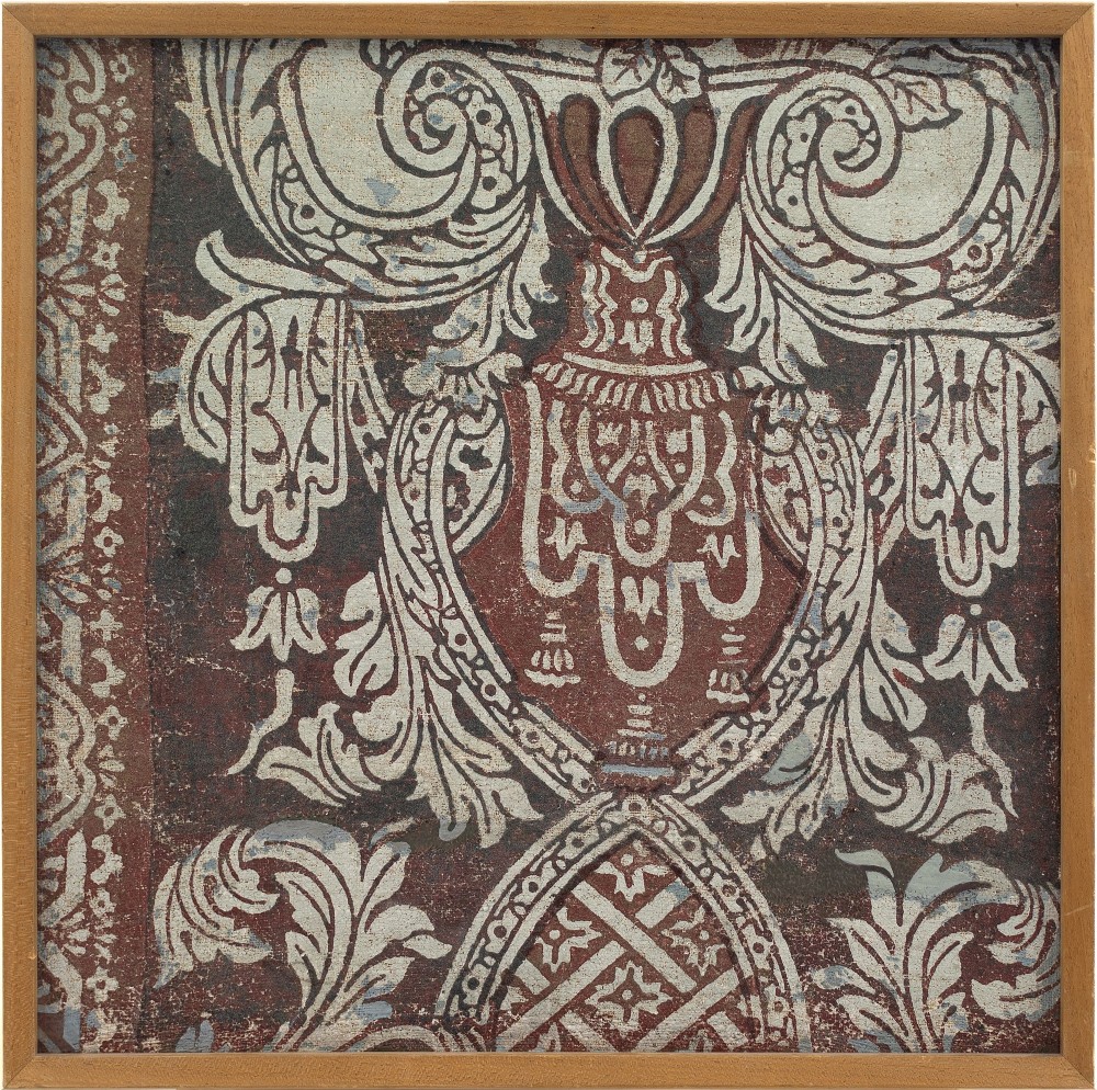 Early 18th-Century Swedish Wallpaper Fragment 