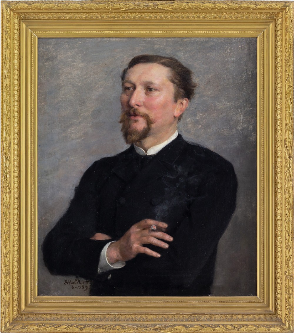 François Halkett, Self-Portrait - Antique Oil Painting 