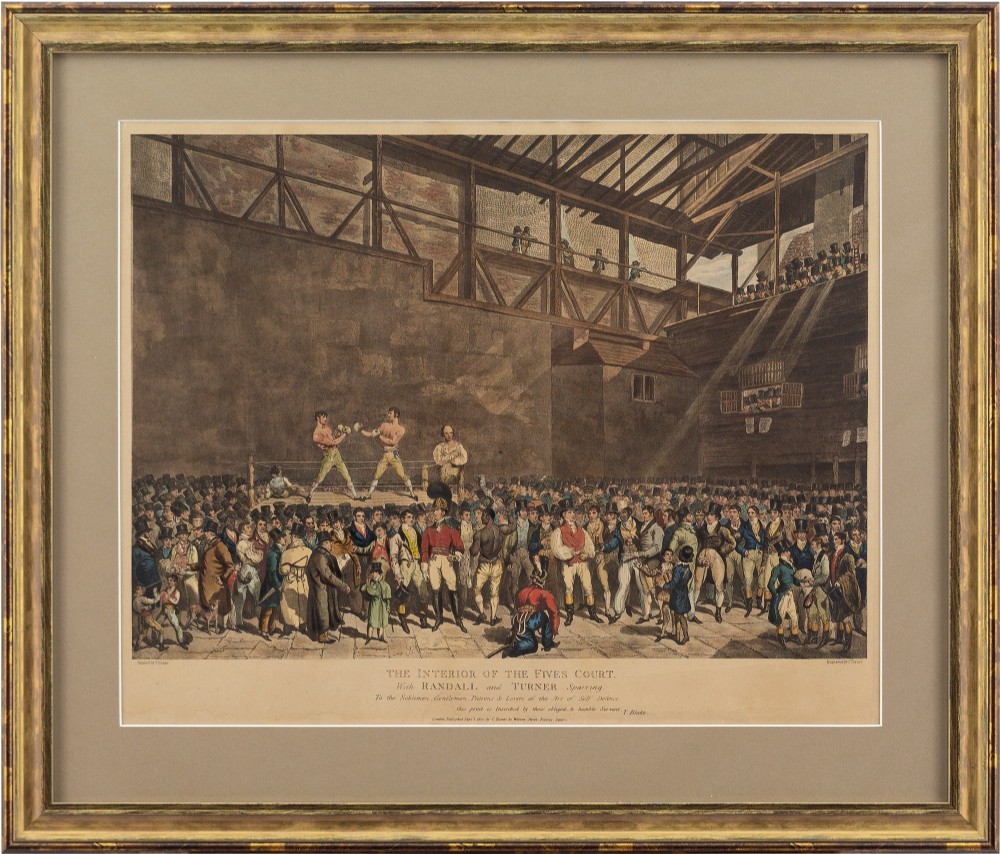 Charles Turner After T Blake, The Interior Of The Fives Court - Hand-Coloured Engraving 