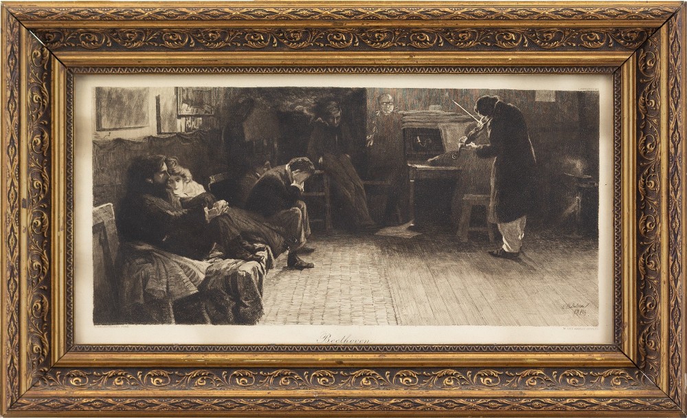 Leo Arndt After Lionello Balestrieri, Beethoven - Antique Etching 