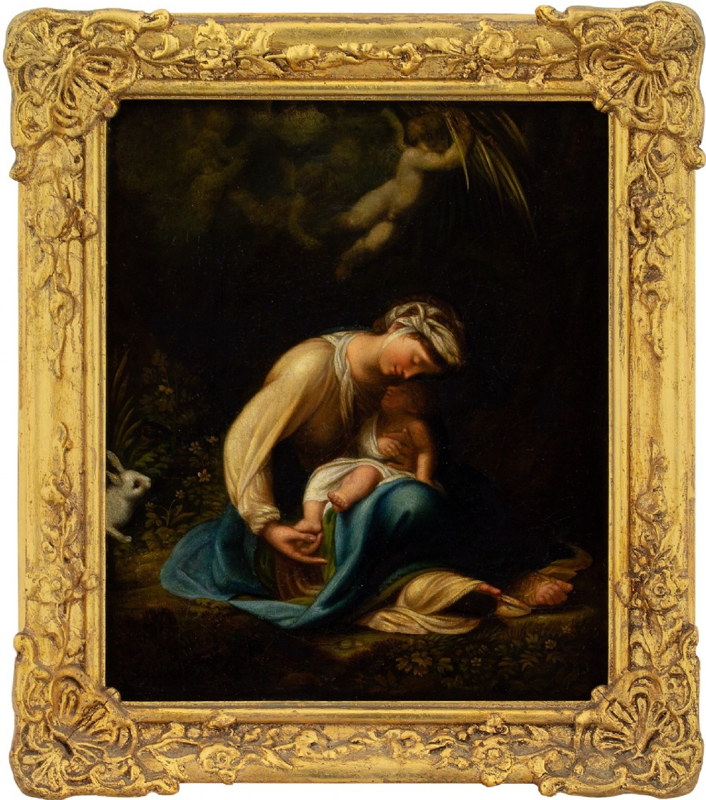 After Antonio Allegri da Correggio, La Zingarella - Antique Oil Painting 