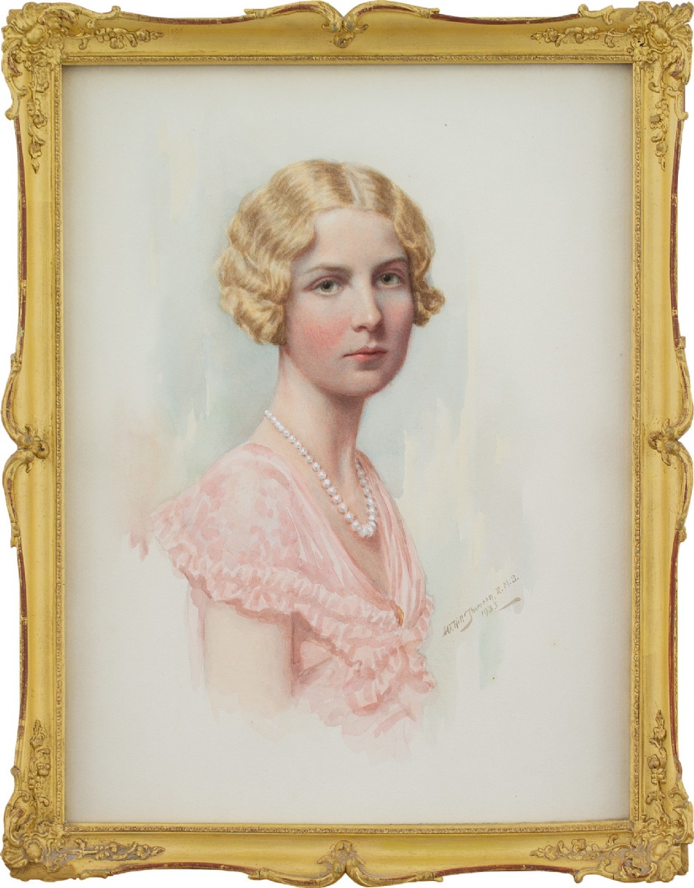 William Hill Thomson, Portrait Of A Lady - Vintage Watercolour