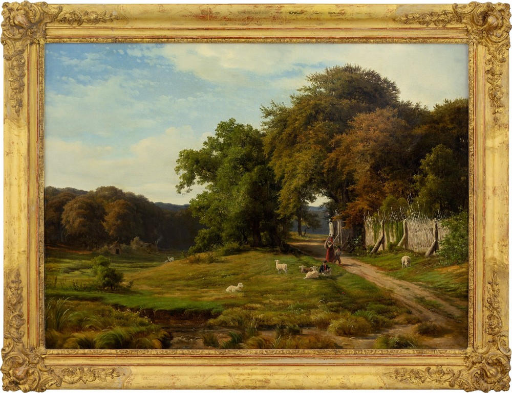 Axel Schovelin, Summer’s Day In Zealand - Antique Oil Painting 