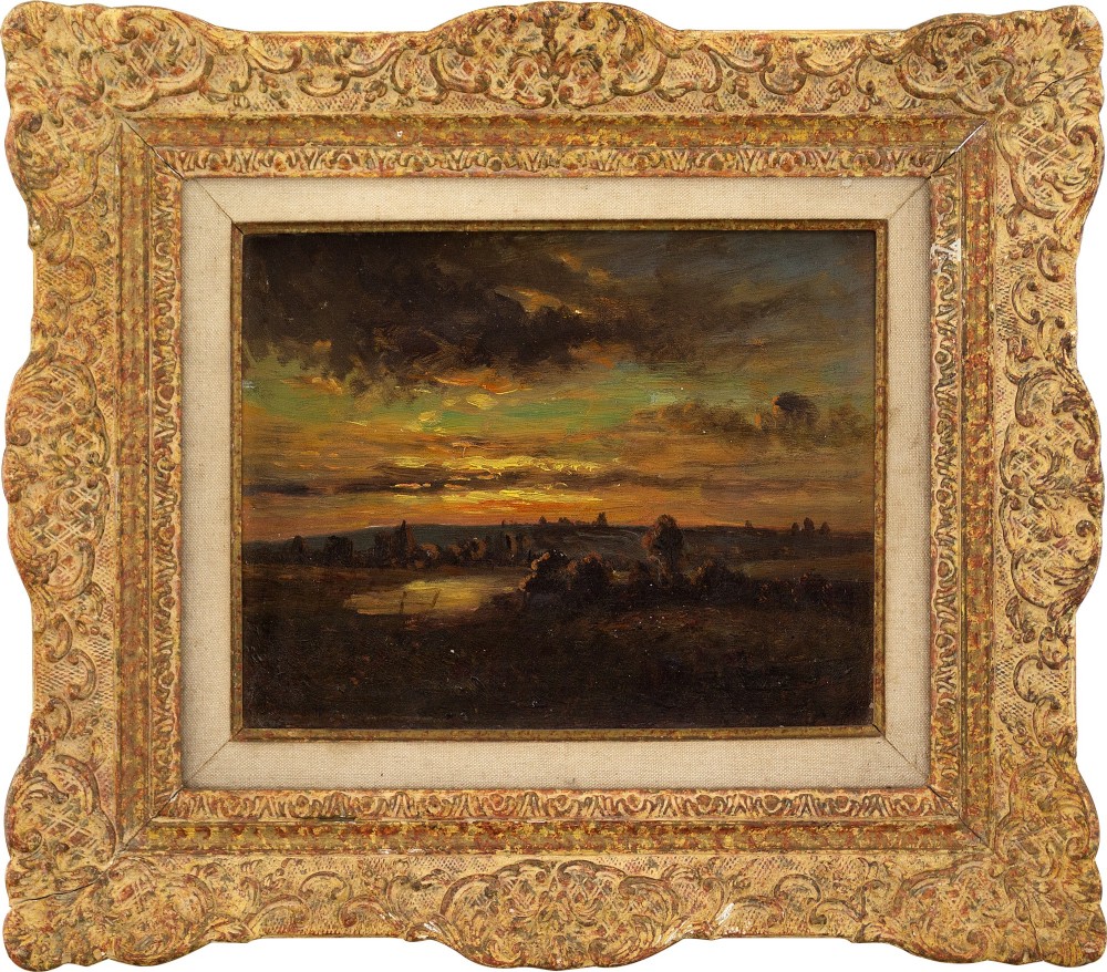 Théodore Rousseau (Follower), Sketch, Antique Oil Painting 