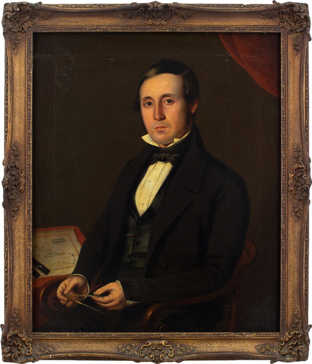 19th-Century British School, Portrait Of A Cartographer
