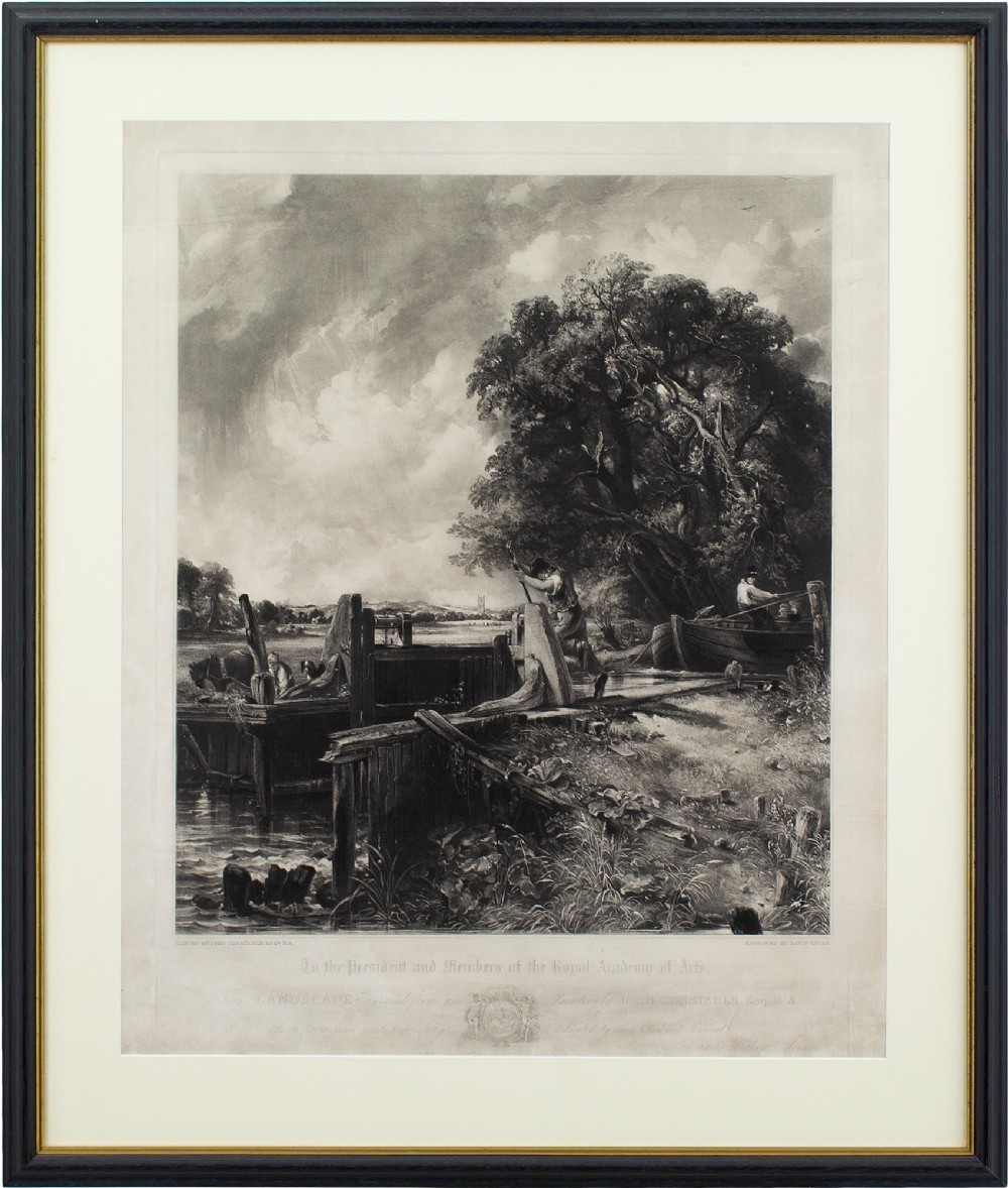 David Lucas, After John Constable, The Lock - Antique Engraving 
