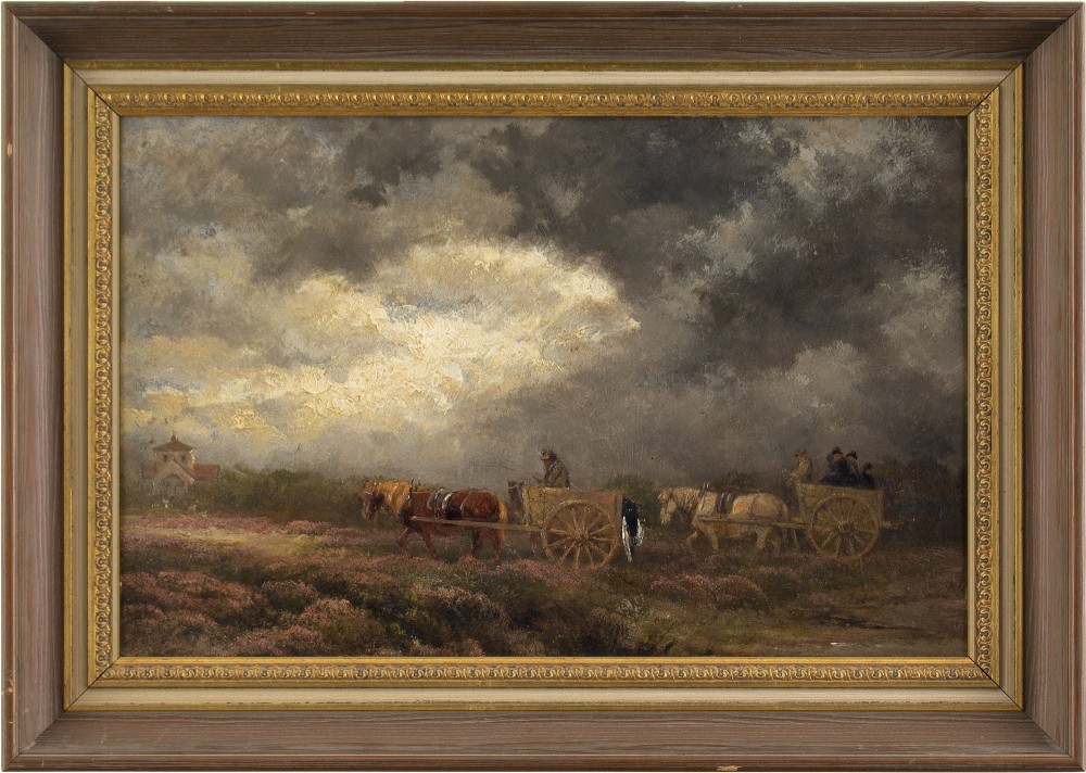 Edward John Cobbett, A Rustic Funeral - Antique Oil Painting 