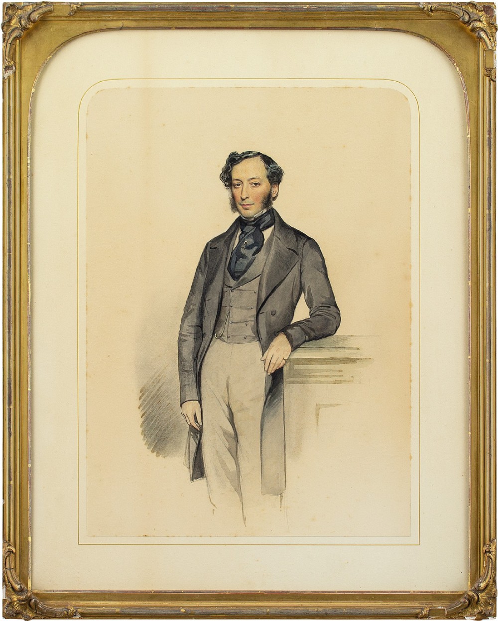 Pair Of Mid-19th-Century British School Portraits - Antique Watercolour