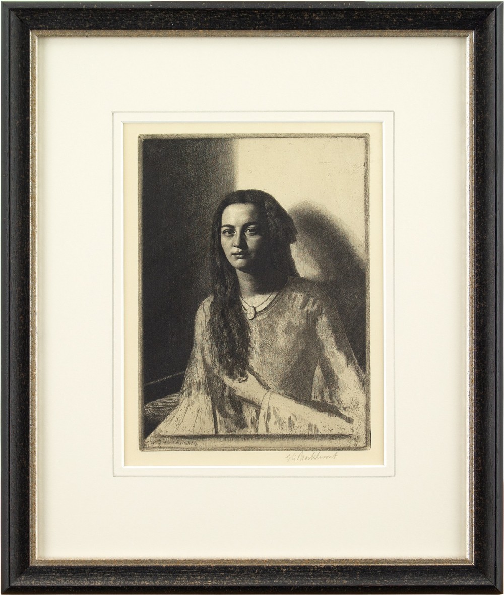 Gerald Leslie Brockhurst, Una (The Young Creole) - Antique Etching 