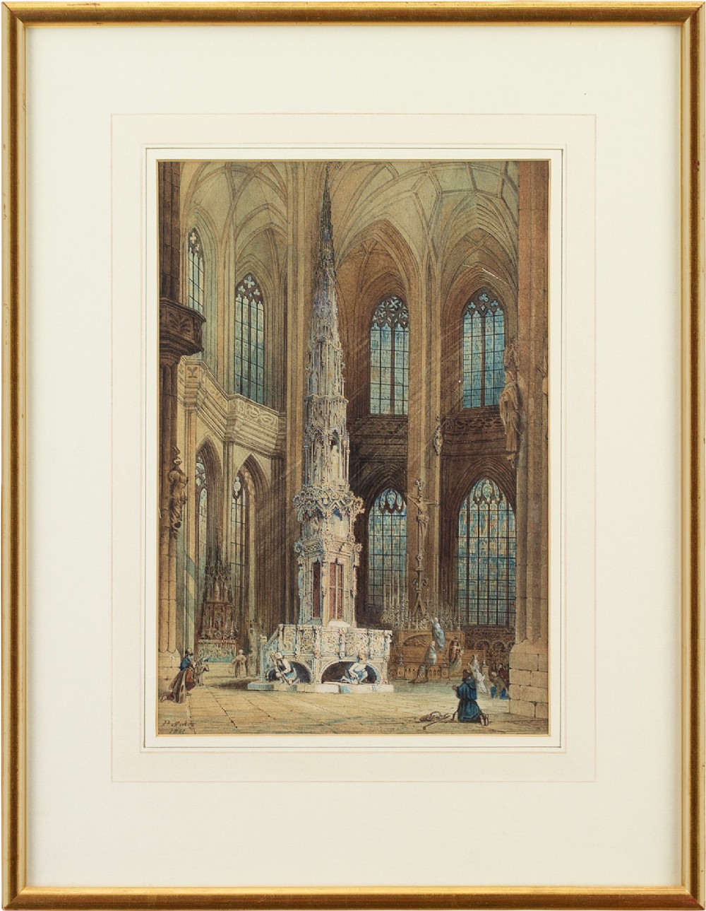 Peace Sykes, St. Lorenz Church, Nuremberg - Antique Watercolour 