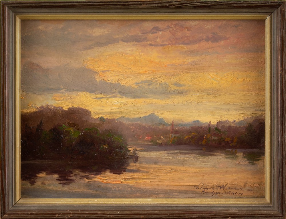 Herman Maurer, Wesslinger Lake - Vintage Oil Painting 