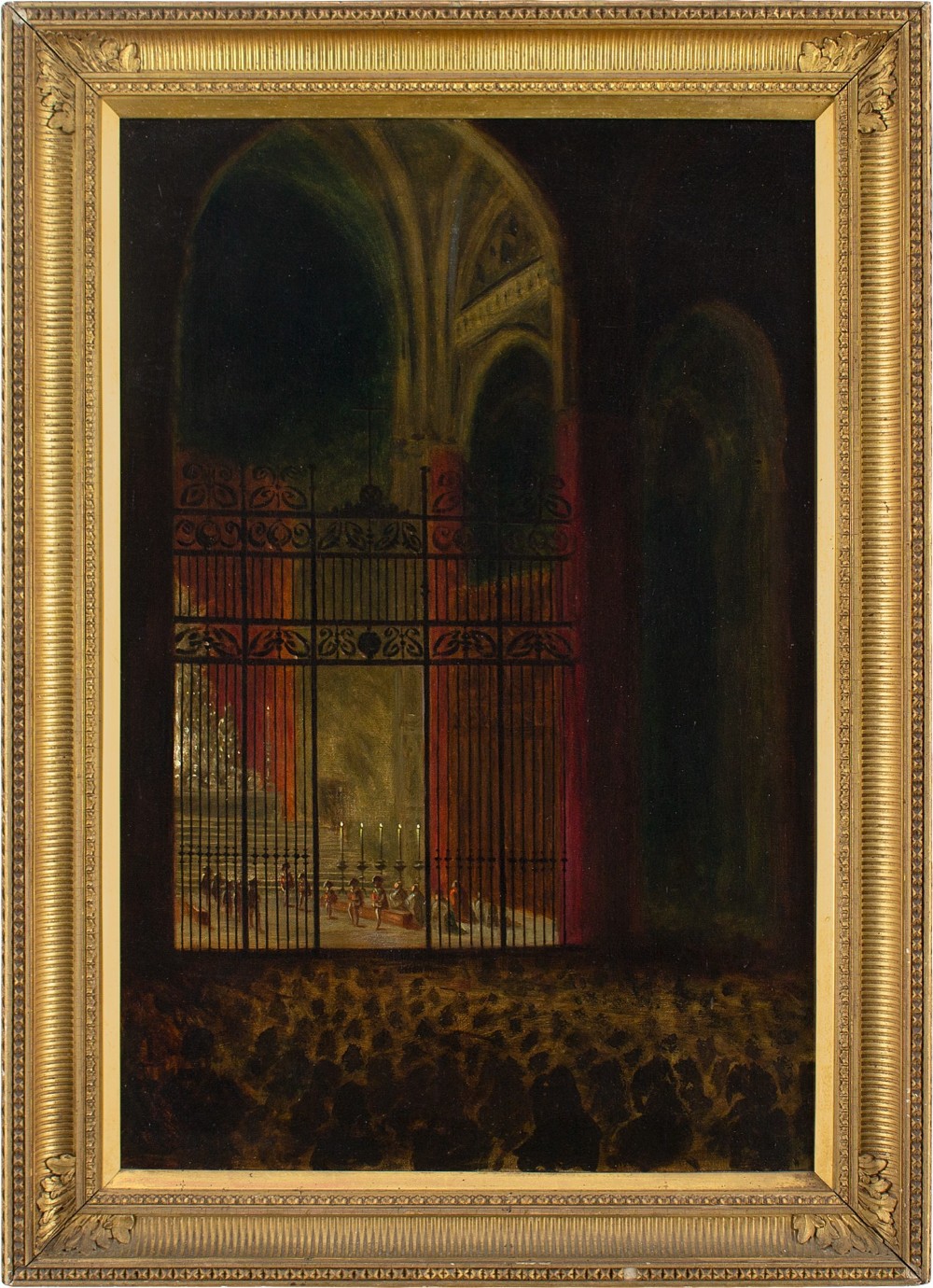 George Peploe Brown, Alter At Seville Cathedral - Antique Oil Painting 
