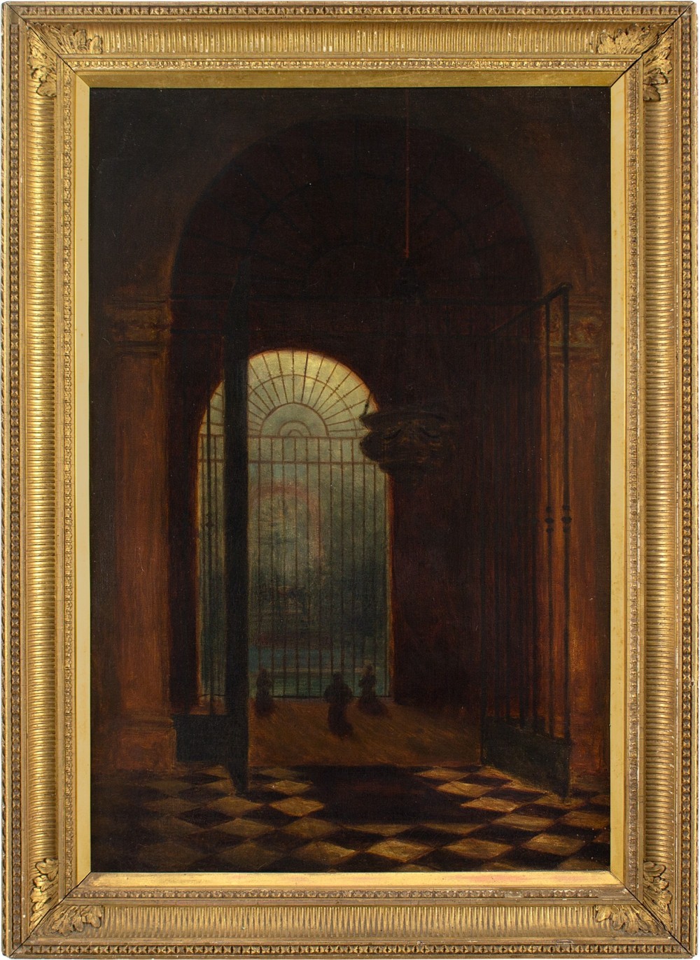 George Peploe Brown, A Chapel In Toledo Cathedral - Antique Oil Painting 