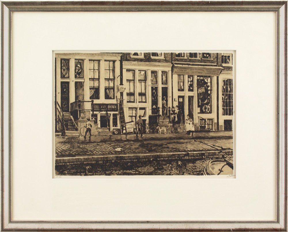 Willem Witsen, Oude Waal, Amsterdam - Antique Etching