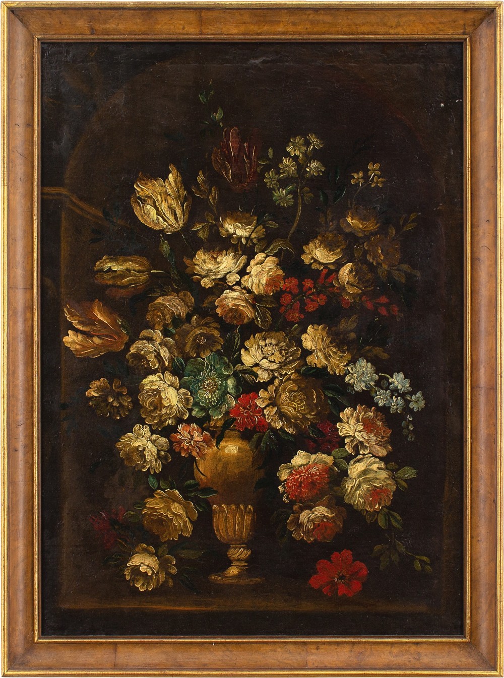 Early 18th-Century Continental School Still Life With Flowers - Antique Oil Painting