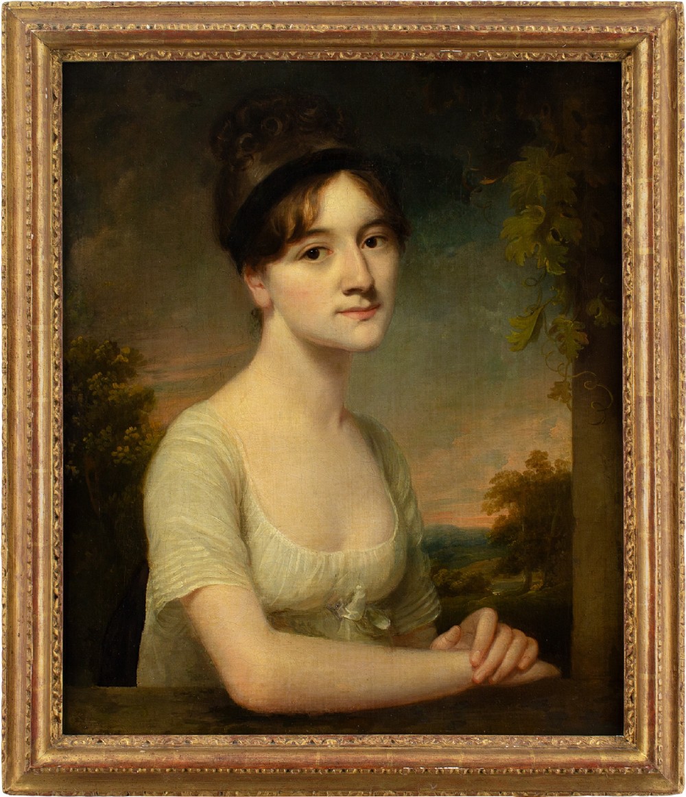 William Beechey (Circle), Portrait Of A Lady - Antique Oil Painting 