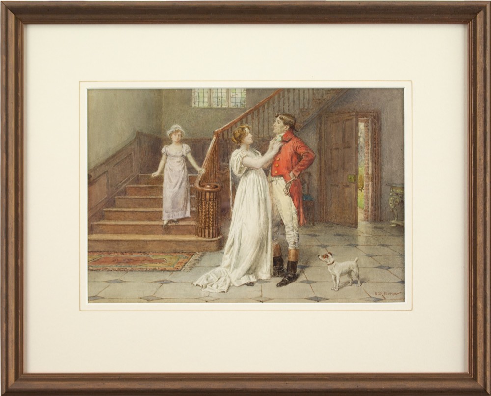 George Goodwin Kilburne, The Finishing Touch - Antique Watercolour 