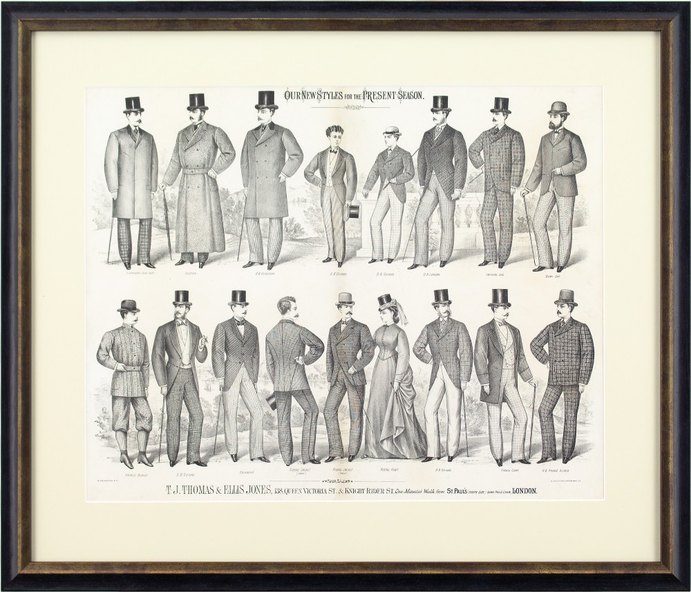 19th-Century Fashion Advertising, Our Styles For The Present Season - Antique Lithograph