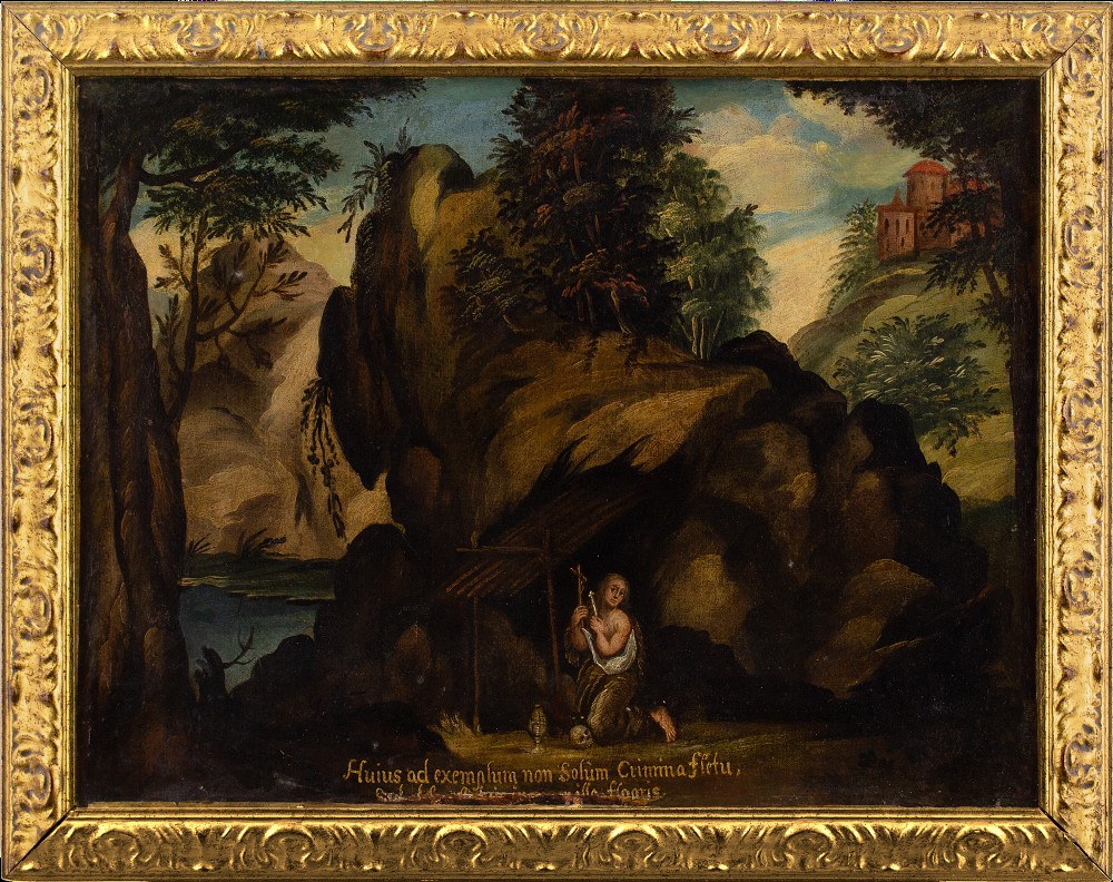 18th-Century Austrian School, The Penitent Magdalene - Antique Oil Painting