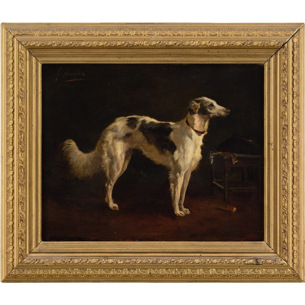 Achim Von Arnim-Bärwalde, Borzoi - Antique Oil Painting