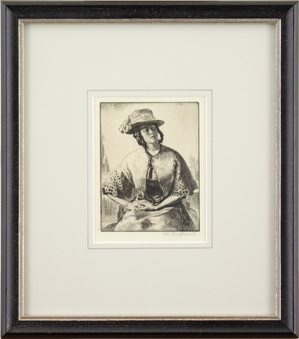 Gerald Leslie Brockhurst, Elizabeth (Anaïs) - Antique Etching