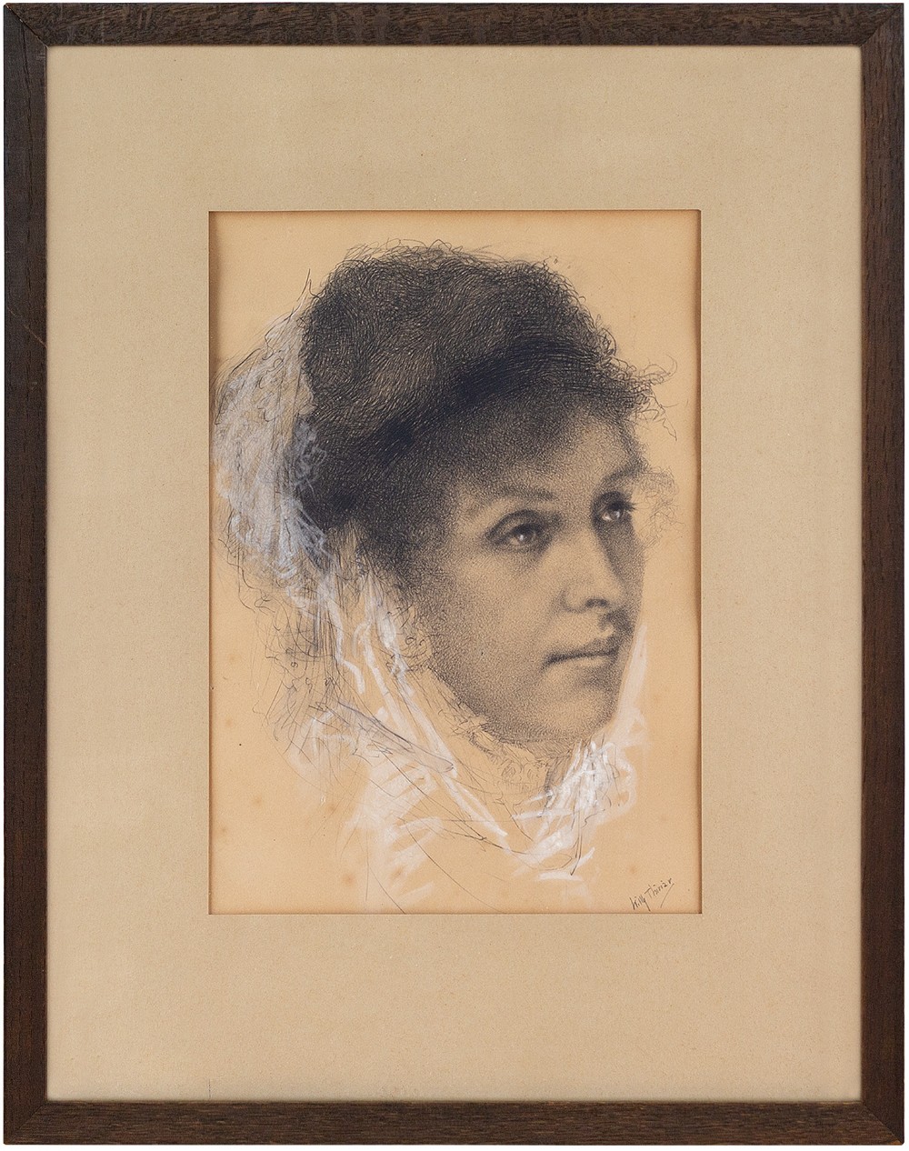 Willy Thiriar, Head Study Of A Woman - Vintage Drawing 