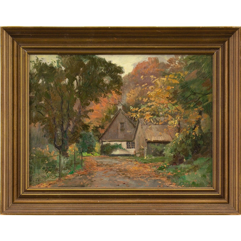 Carlo Hornung-Jensen, View From Søllerød, Denmark - Vintage Oil Painting 