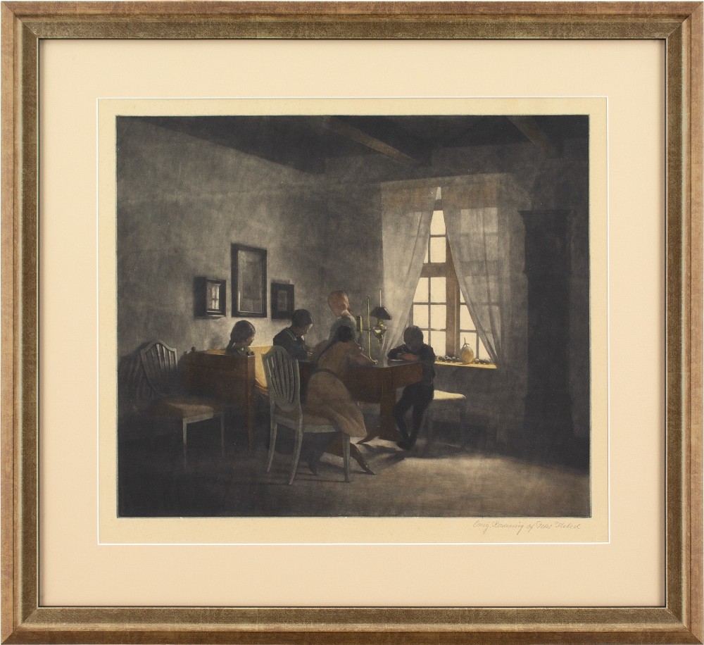 Peter Ilsted, A Rainy Day - Mezzotint